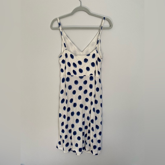 H&M Jersey Blue & White Polka Dot Dress - Large - Picture 3 of 3